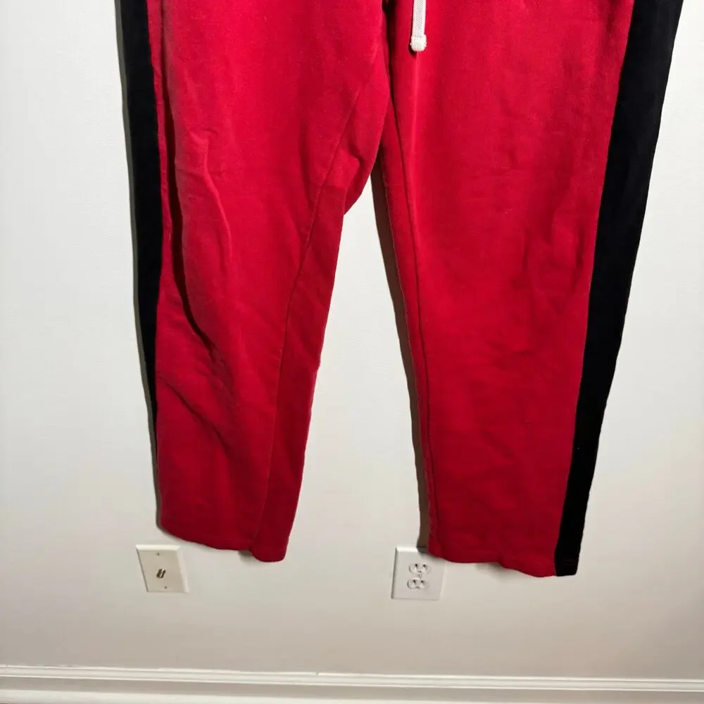 True Religion Y2K Sweatpants Men Large Red Black Color‎ Block Heavyweight Lounge